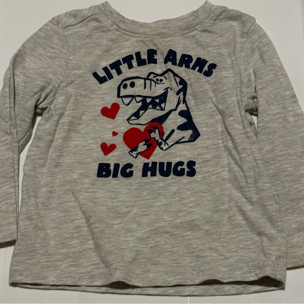 Old Navy Gray Long Sleeve Dinosaur Tee